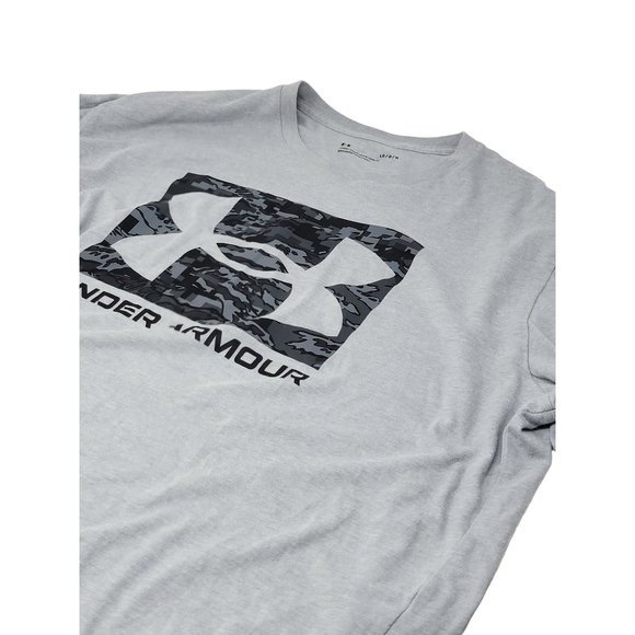 Under Armour Tee Shirt Graphic Logo Gray Size Large Men's - Picture 1 of 5